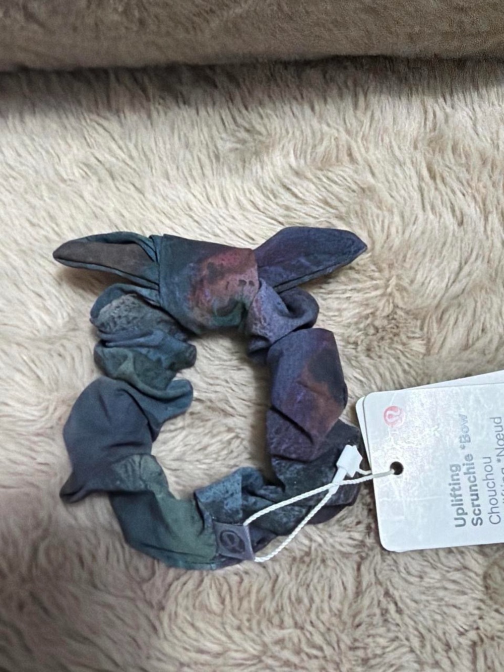 Lululemon Multicolor Tie-Dye Scrunchie with Bow Accent